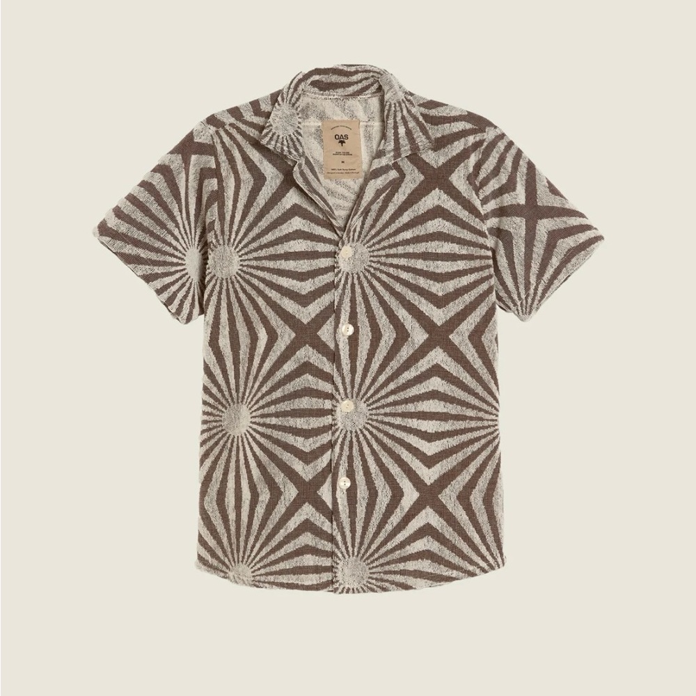 OAS Cortado Cuba Terry Shirt Men’s Size Large Brown/Beige NWT MSRP $128